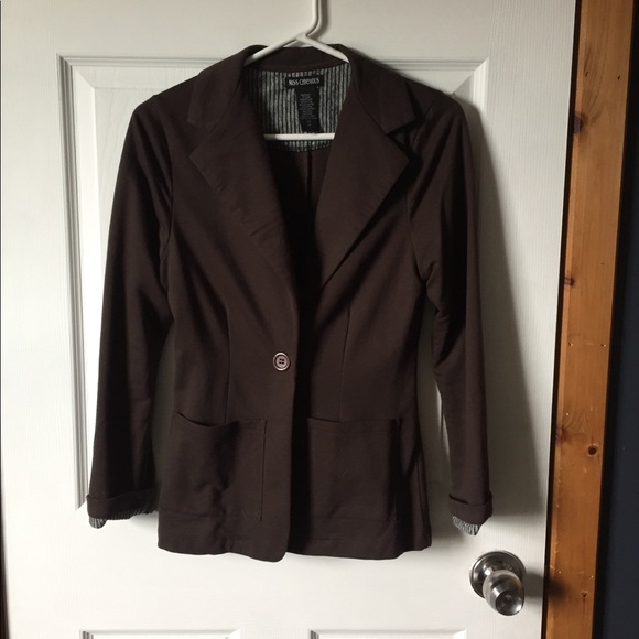 Brown Cotton Blazer - Picture 2 of 3